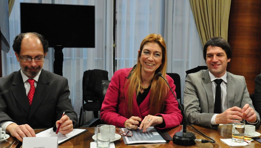 Secretario Roura, Ministra Giorgi y Subsecretario Elgarrista