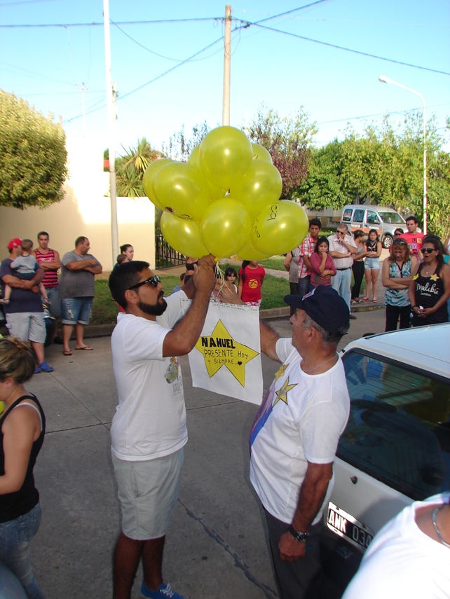 Amigos, familiares y vecinos recordaron a Nahuel Fabiano