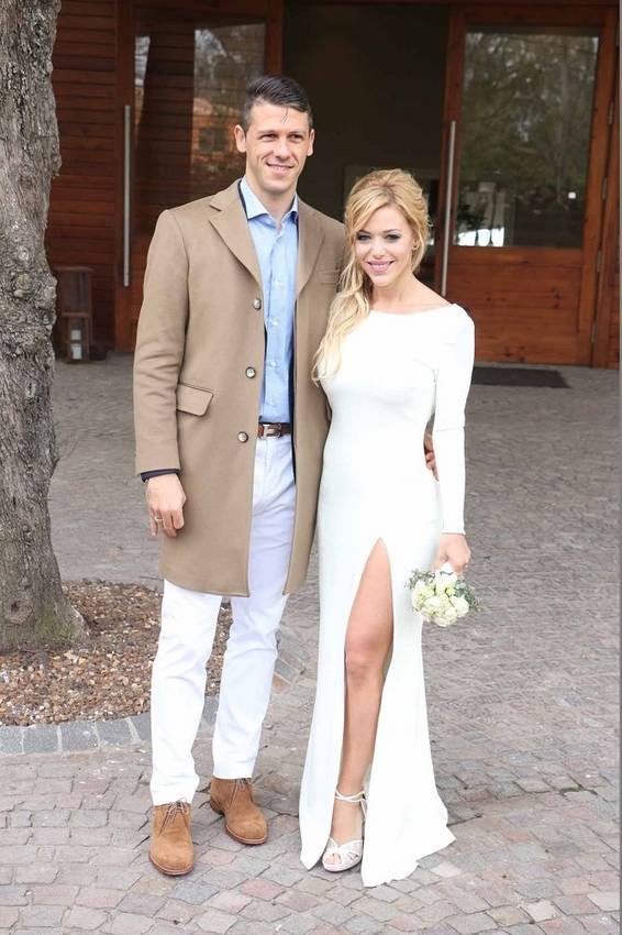 Wilson Saliwonczyk, en el casamiento de Evangelina Anderson y Martín Demichelis