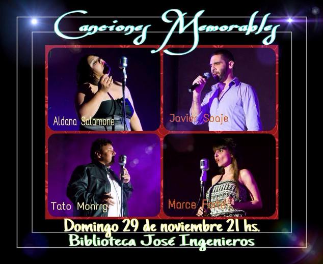 «Canciones Memorables» llega este domingo a la Biblioteca José Ingenieros