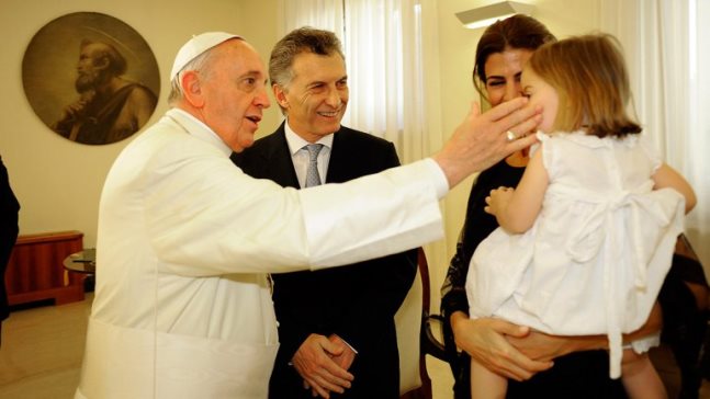 El papa Francisco recibe el 27 de febrero al presidente Macri