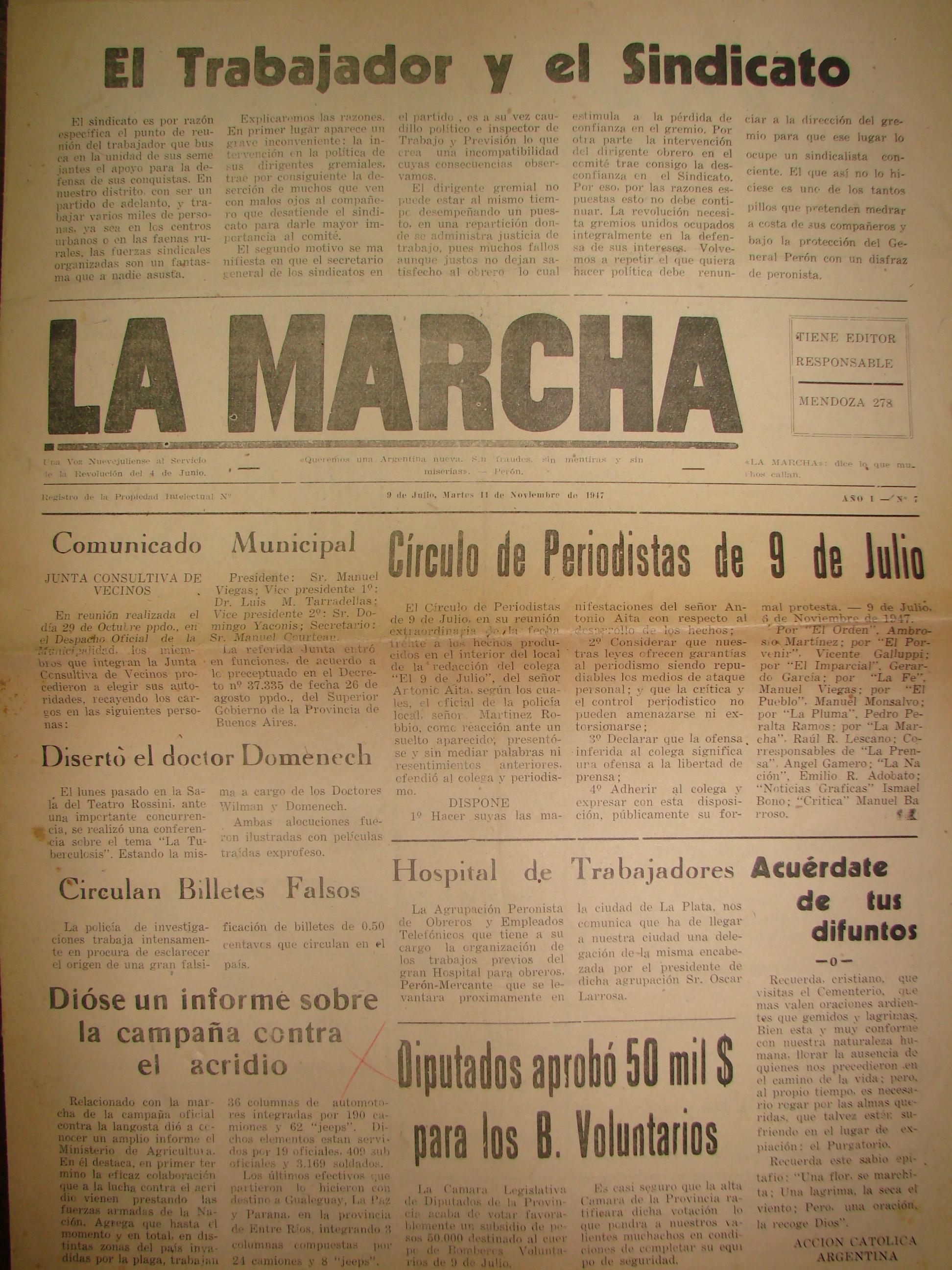 La censura de prensa en la historia de 9 de Julio será tema de una charla