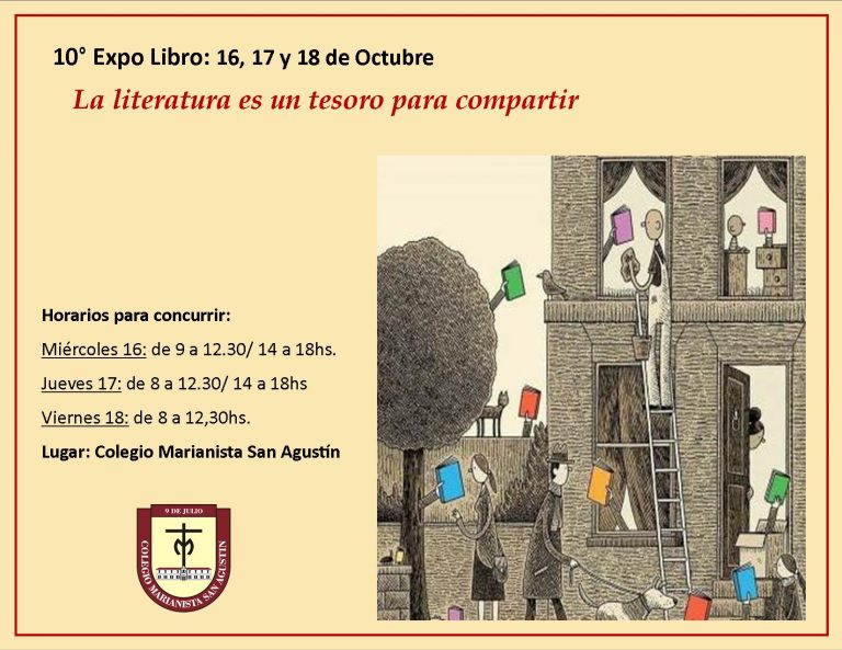 10°Expo Libro que se desarrollará en el Colegio San Agustín