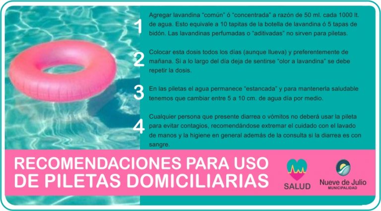 Recomendaciones para el uso de piletas domiciliarias