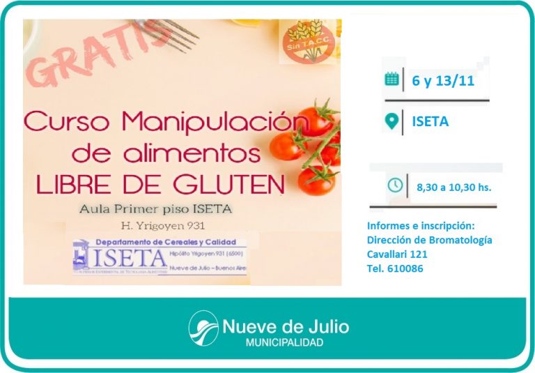 Curso de Manipulación de Alimentos Libres de Gluten