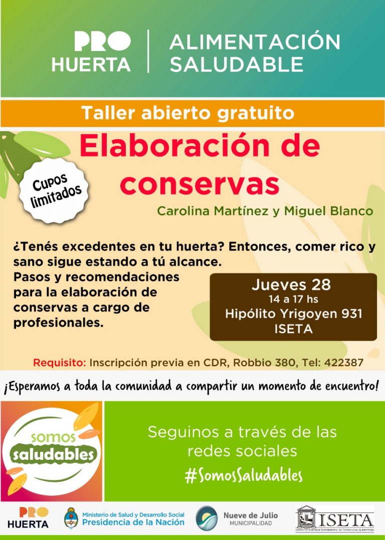 Taller gratuito de elaboración de conservas