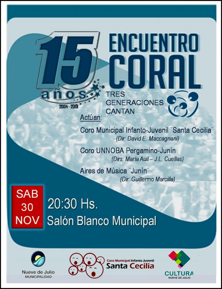 “Tres Generaciones Cantan”, encuentro coral en el Salón Blanco Municipal