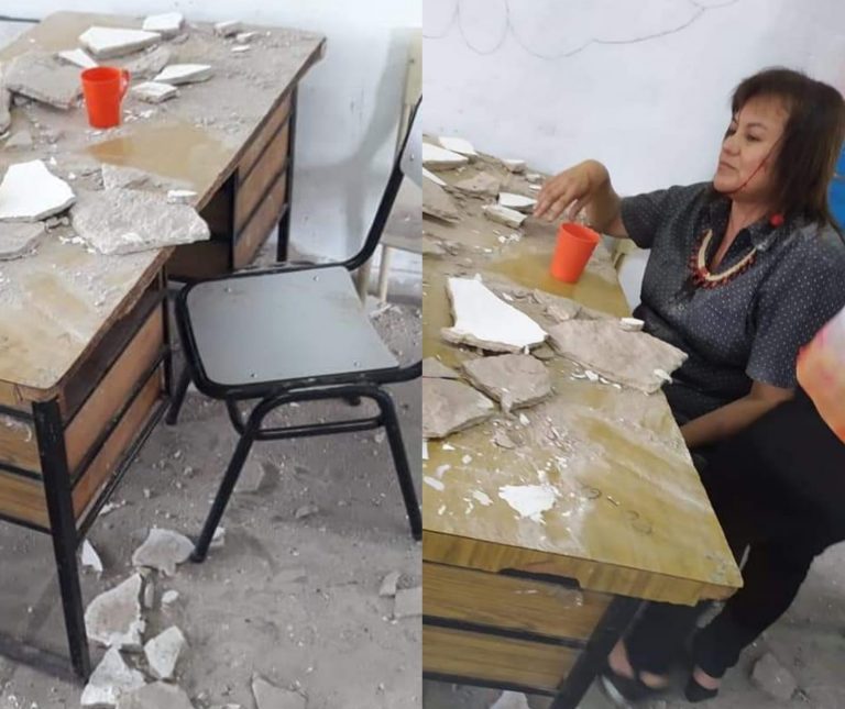 Florencio Varela: cayó el cielorraso de un aula y una docente resultó herida
