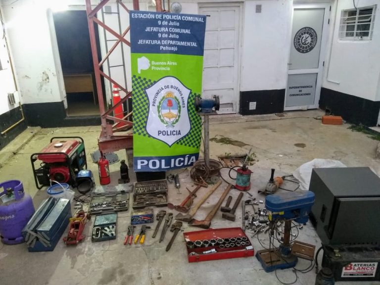Recuperan herramientas sustraidas en Viamonte
