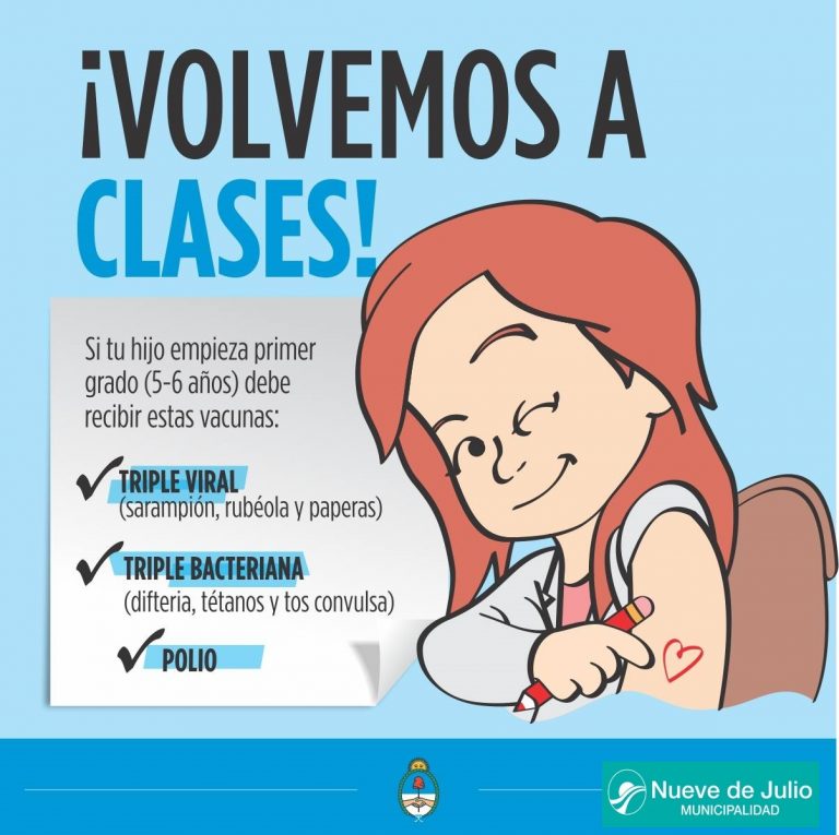 ¿Qué vacunas deben aplicarse los chicos que empiezan 1º grado?