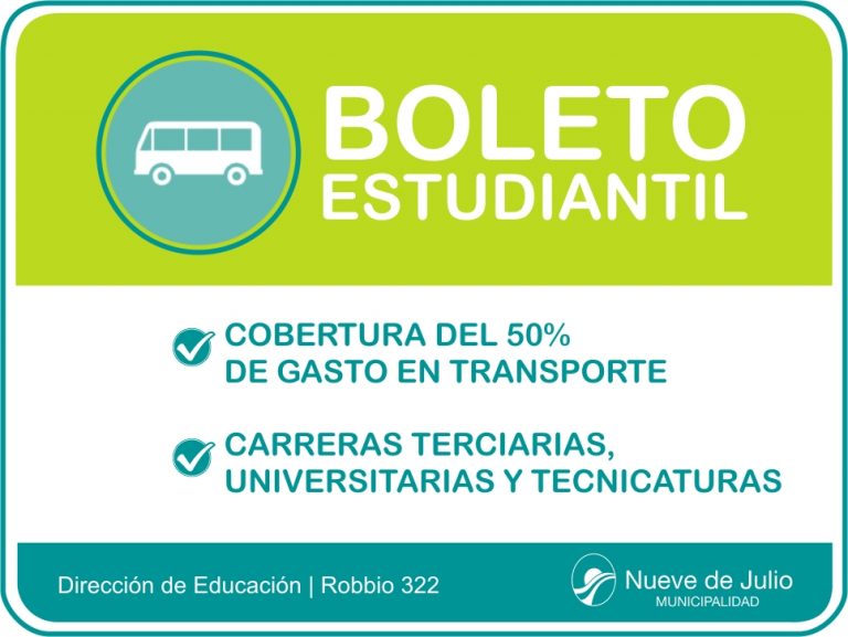 Boleto estudiantil para estudiantes terciarios y universitarios