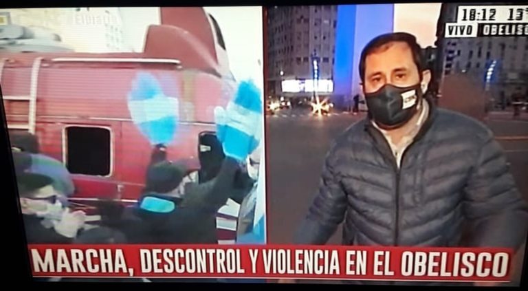 Agredieron a trabajadores de C5N durante la marcha contra el gobierno