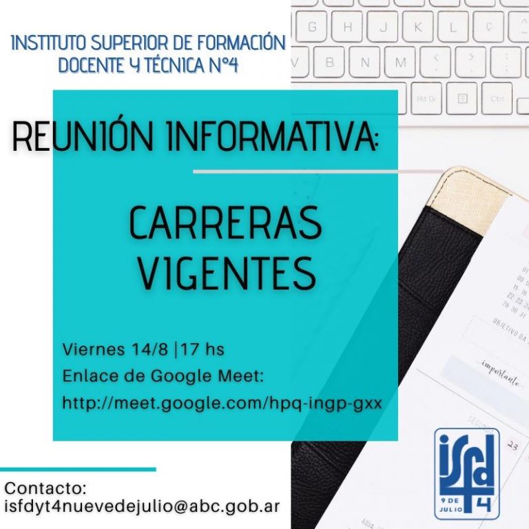 Instituto Nº 4 invita a reunión informativa virtual