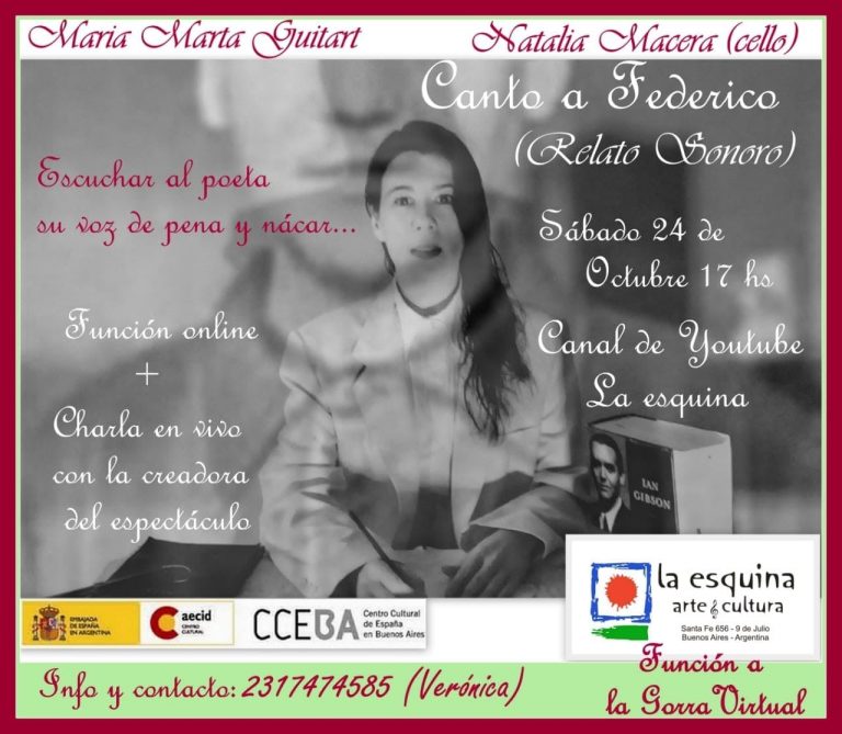 Llega «Canto a Federico», relato Sonoro de María Marta Guitart