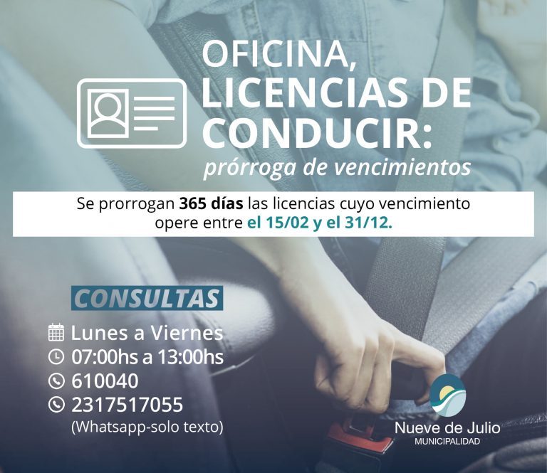 Prórroga de vencimientos de licencias de conducir