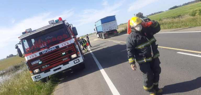 Ruta 65: vuelco entre Dudignac y Santos Unzué