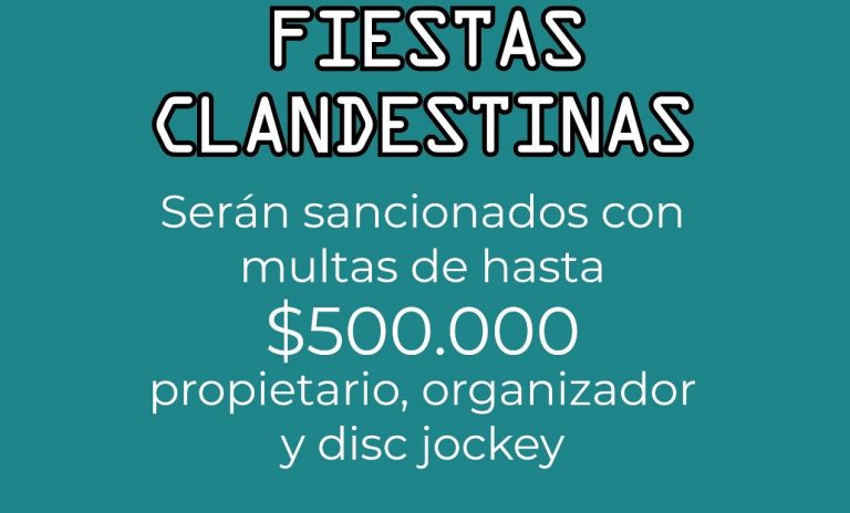 Fuertes sanciones a quienes organicen o participen de fiestas clandestinas