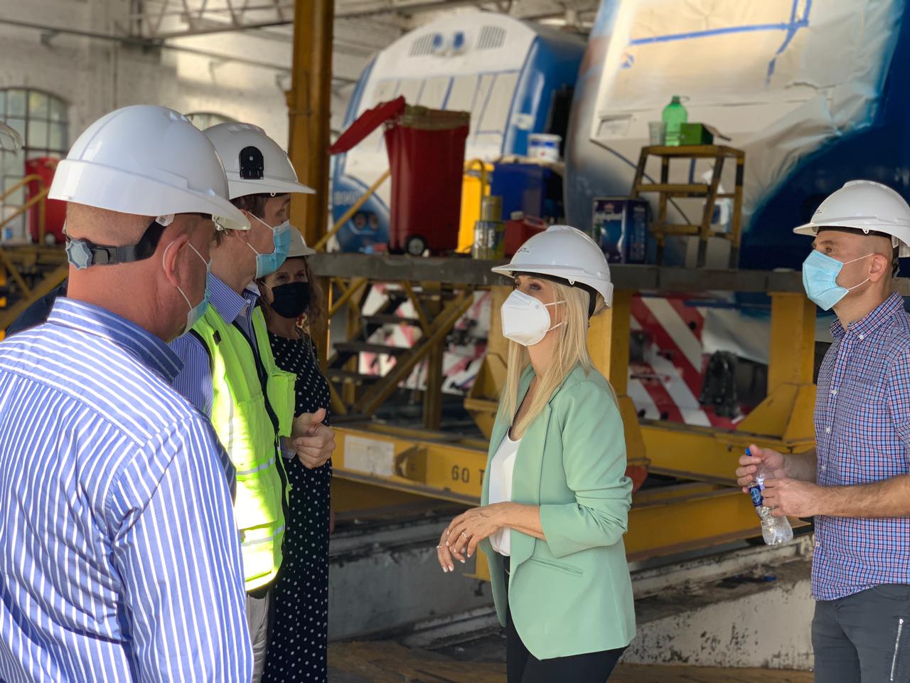 Magario recorrió los talleres ferroviarios de Mechita