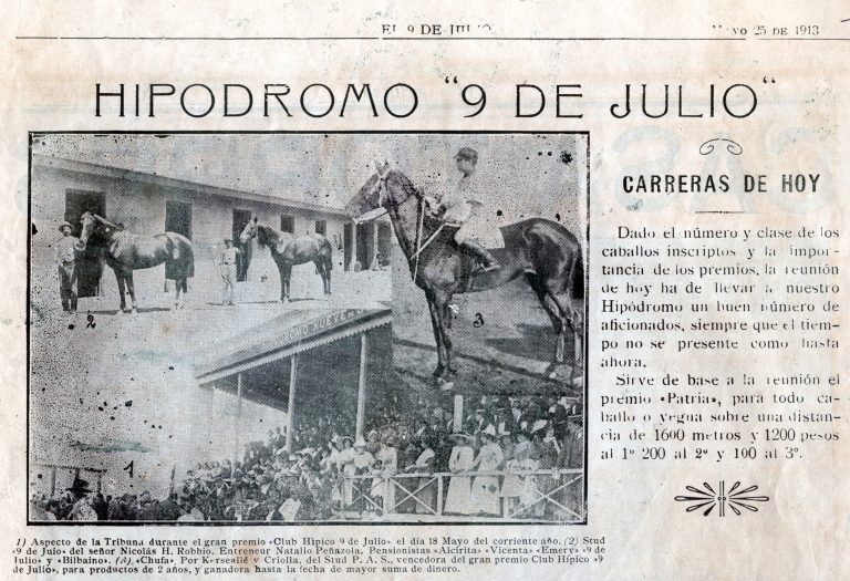 Notas con historia: Cuando en 9 de Julio existía un hipódromo