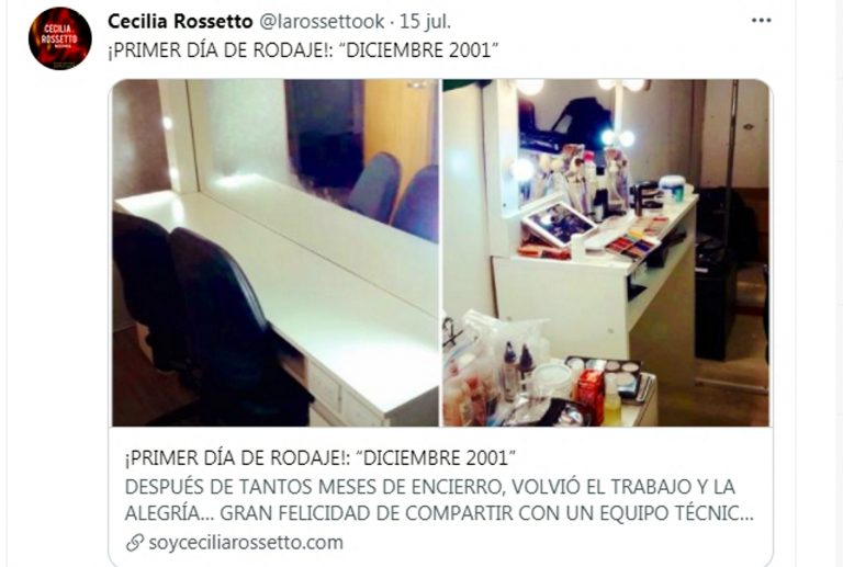 Cecilia Rossetto comenzó a rodar «Diciembre 2001»