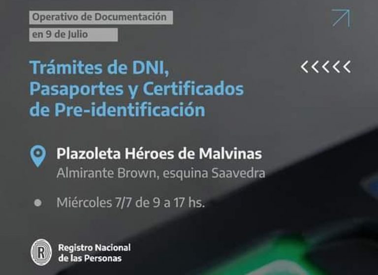 Operativo de Documentación del RENAPER en 9 de Julio