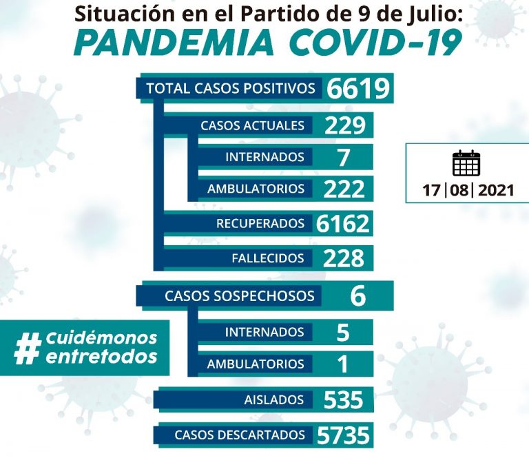 Covid: los activos son 229