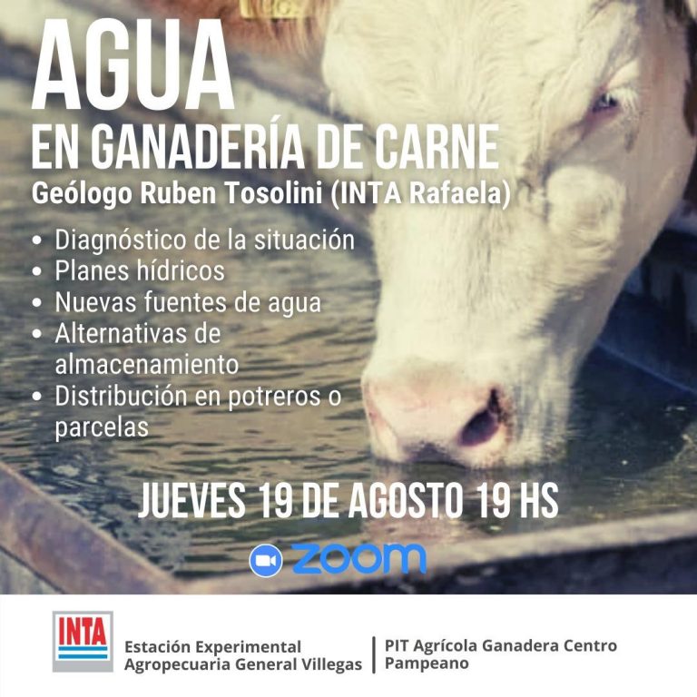 Realizarán la charla sobre «Agua en Ganadería de Carne»