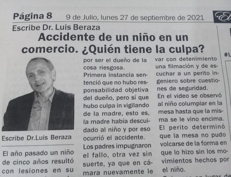 Accidente de un niño en un comercio. ¿Quién tiene la culpa?