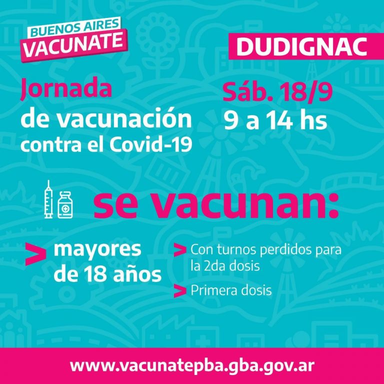 Este sábado jornada de vacunación en Dudignac