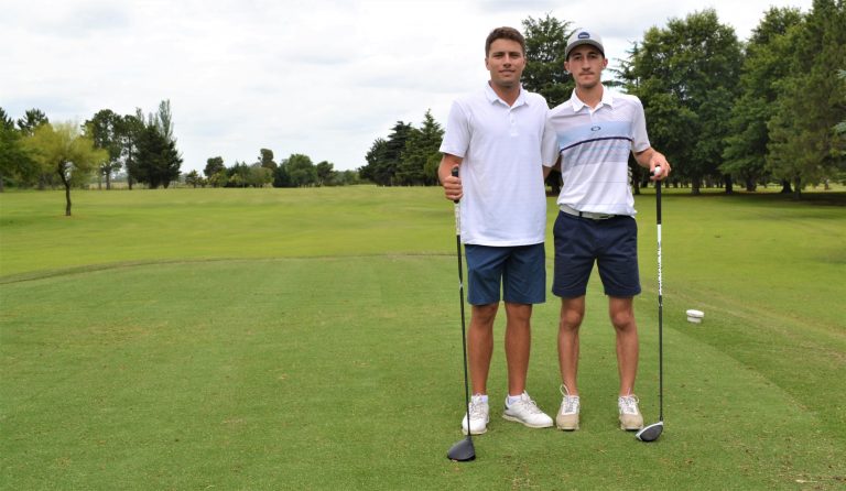 Miguel Sancholuz (h) y Alejandra Oyanguren campeones del Golf