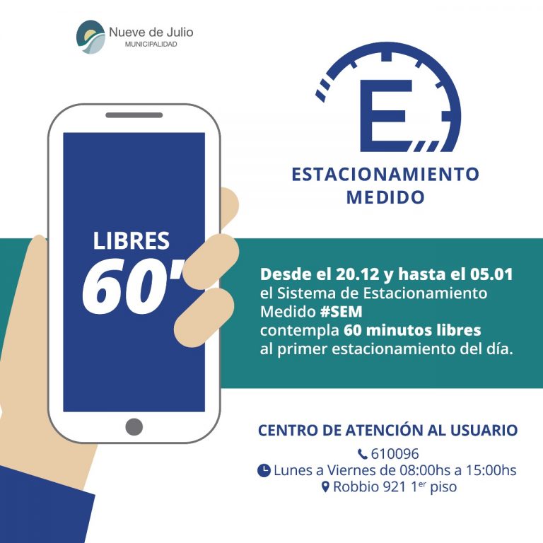 El estacionamiento medido tendrá una tolerancia de una hora