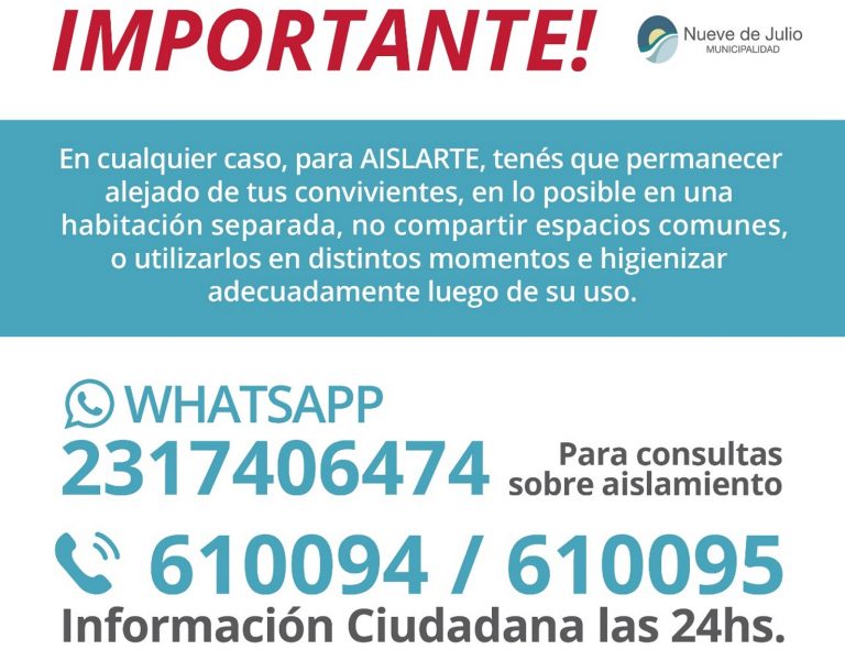 Las personas aisladas deben mantener ciertos cuidados