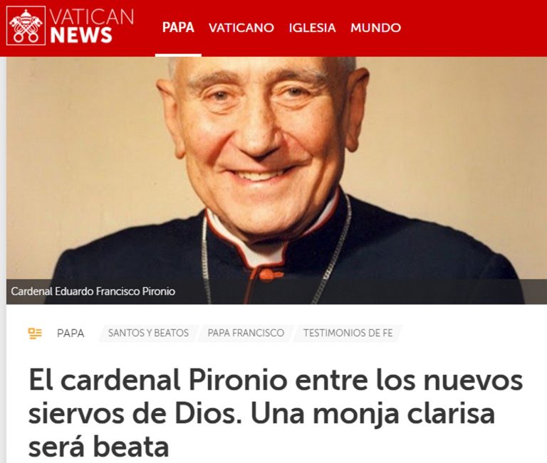 El Cardenal Pironio fue declarado venerable por el Papa Francisco