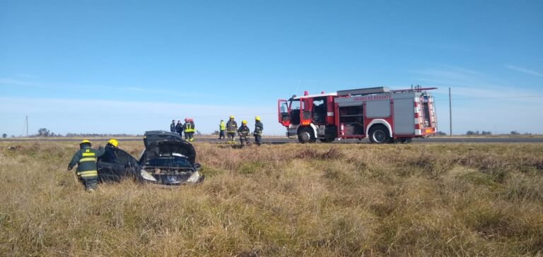 Despiste y vuelco en Ruta 65