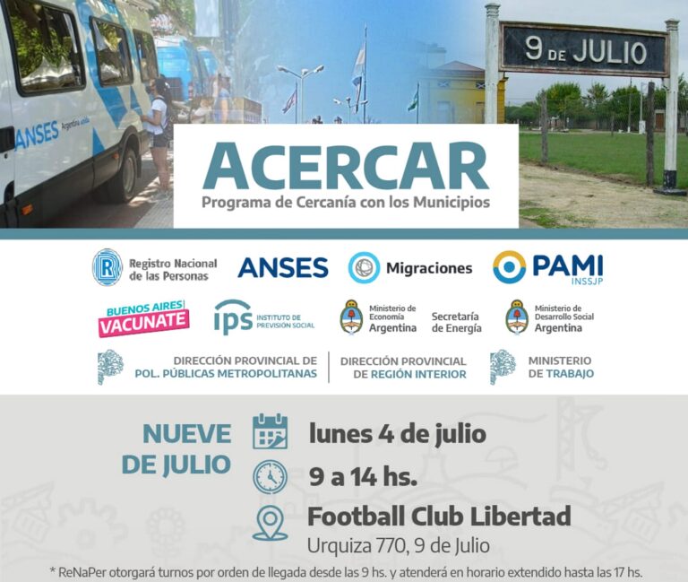 Este lunes en el Club Libertad: trámites de RENAPER y otros organismos