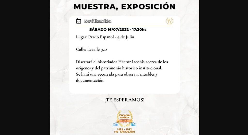 Hoy 17.30 hs: Muestra y Exposición en la Asociación Española | Diario
