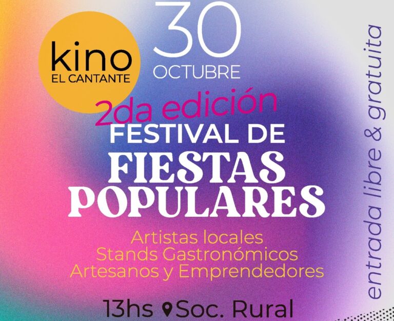 El domingo 30 se realizará el “2do. Festival de Fiestas Populares”