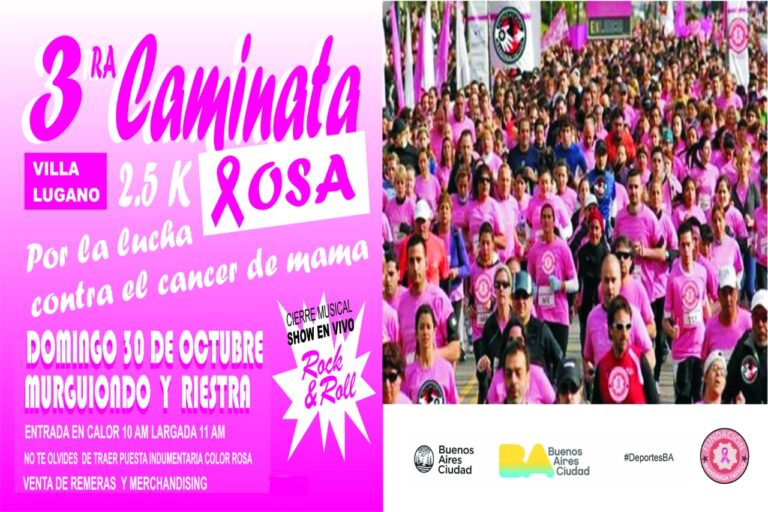 Cáncer de Mama: se realiza la 3ra Caminata Rosa