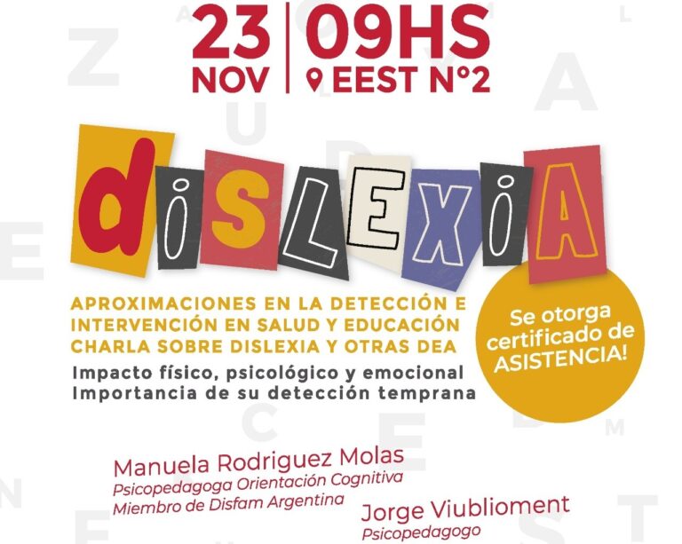 Dislexia: el miércoles se realizará una charla
