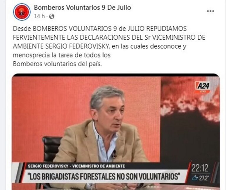Toque de sirena: adhieren Bomberos de 9 de Julio