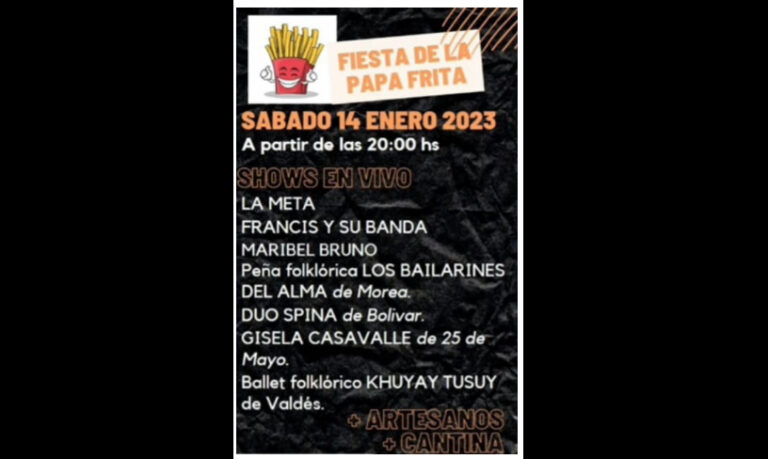 Mañana se realiza la 1º Fiesta de la Papa Frita