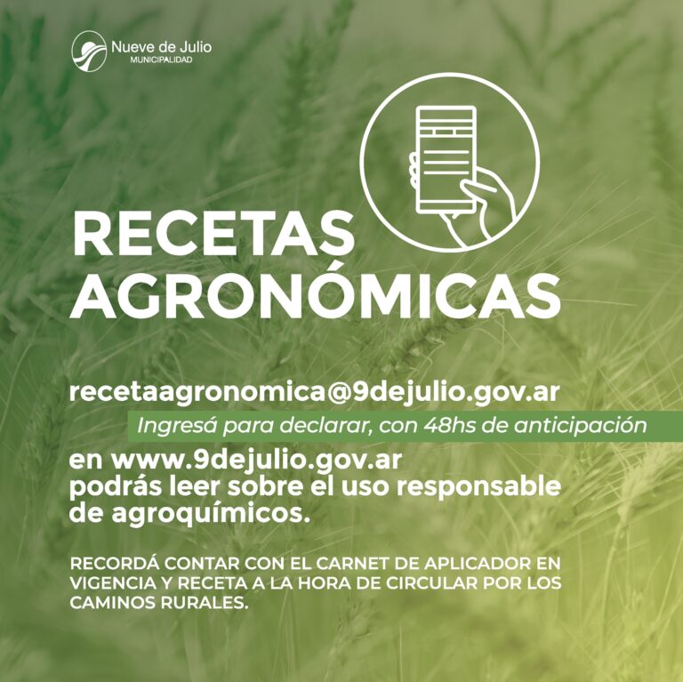 Se invita a profesionales y productores a declarar recetas agronómicas