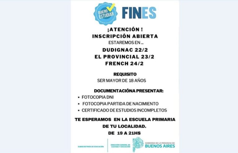 Secundario de adultos: inscripción en localidades