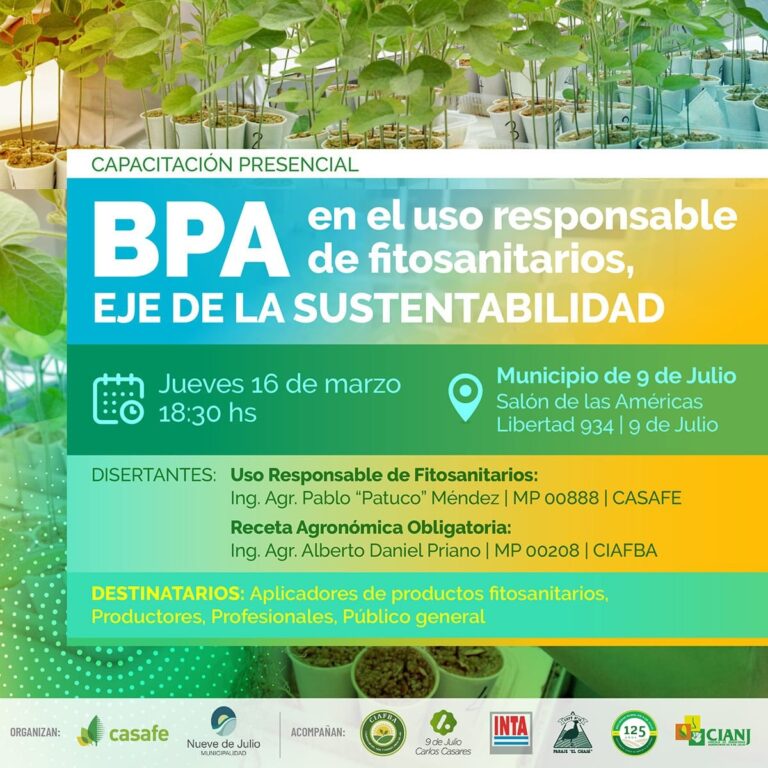 Fitosanitarios: convocan a capacitación
