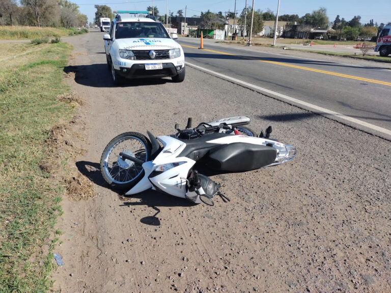 Accidente en Ruta 5: una motociclista lesionada