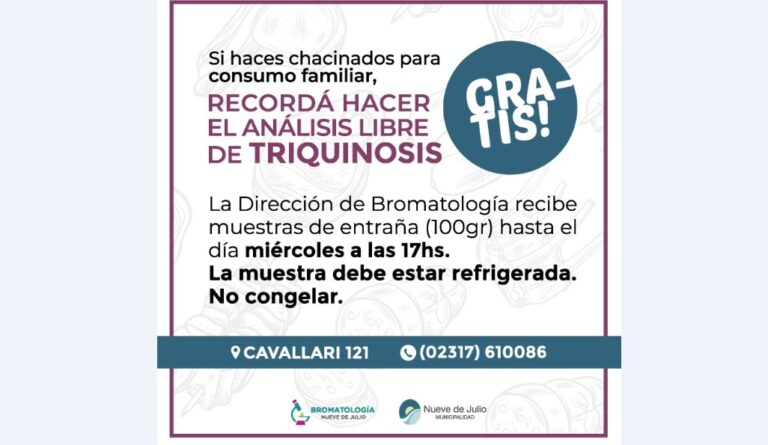 Triquinosis: análisis gratuito a modo de prevención