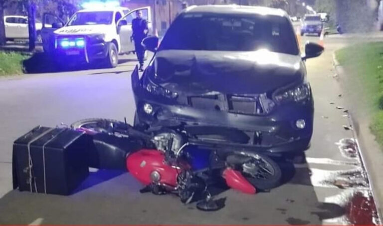 Accidente de tránsito: un motociclista sufrió heridas