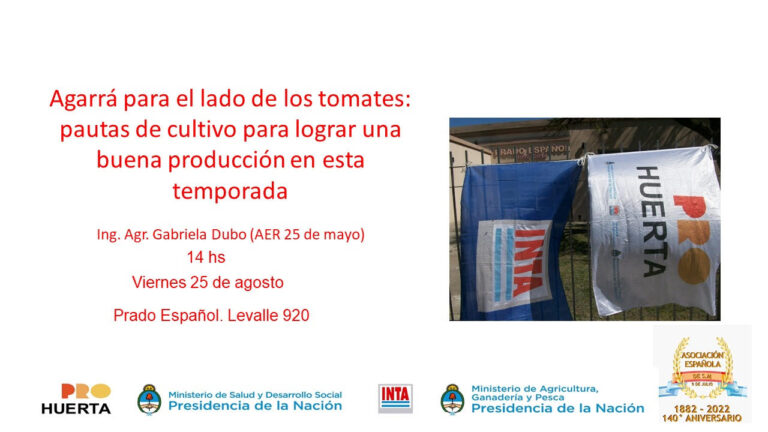 INTA invita a charla sobre el cultivo de tomates