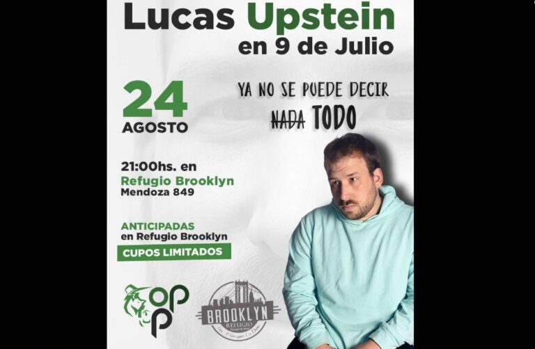 Este jueves llega Lucas Upstein a 9 de Julio