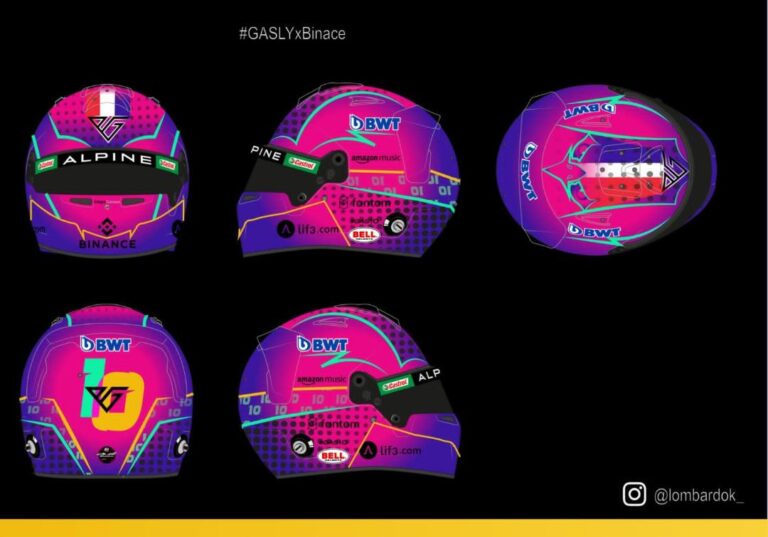 Nuevejuliense presentó su diseño del casco de Pierre Gasly
